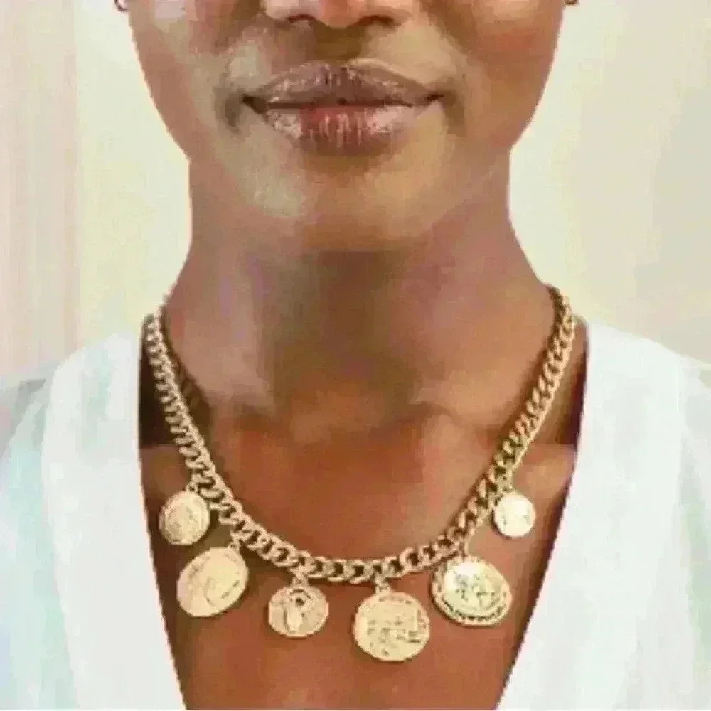 Stella & Dot Heritage Coin Charm Necklace. - Picture 3 of 4